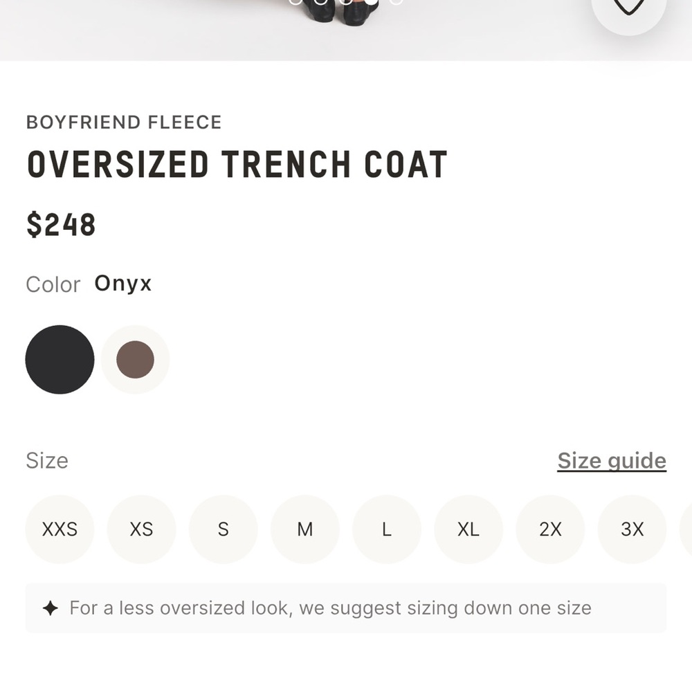 Skims Boyfriend Fleece Trench Coat in Onyx Large - Picture 4 of 6